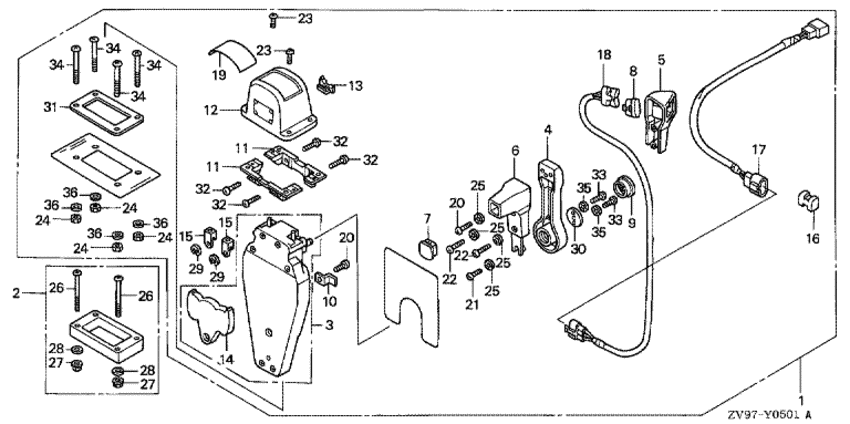  4x-   BF25A2 - Remote Control (top Mount Single Type) (left) -   (, ,  )