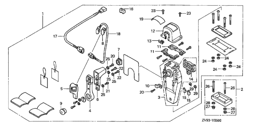  fourstroke  Honda BF25AX -   (, ,  ) / Remote Control (top Mount Single Type) (right)