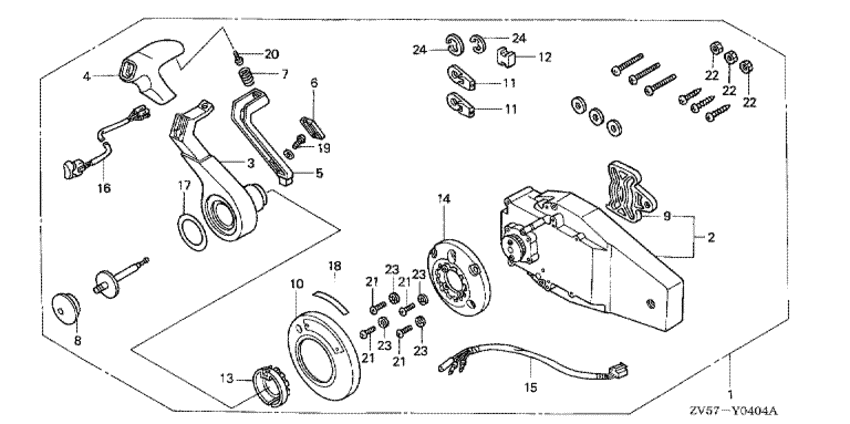  fourstroke  BF40A - Remote Control (flush Mount Type) (right) -   (,  )