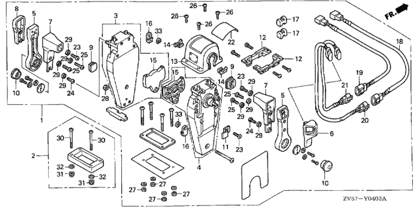     Honda BF40AX - Remote Control (top Mount Dual Type) (left) /   (,  ) ()