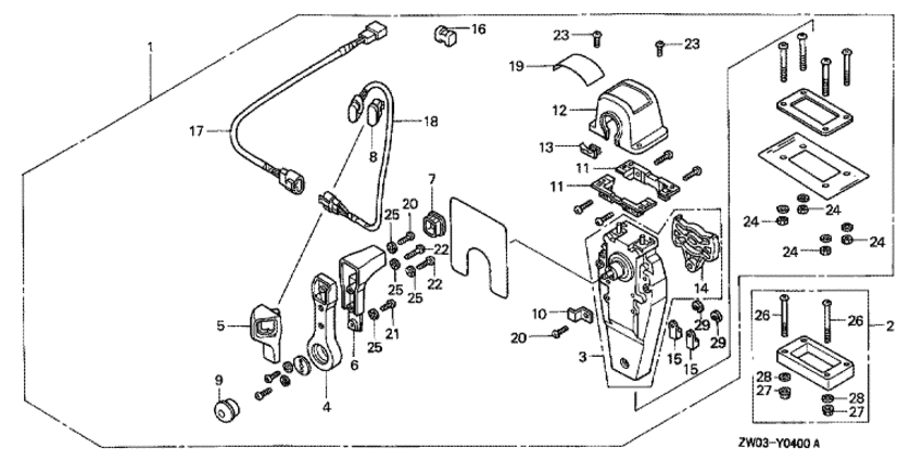  fourstroke   BF75AX - Remote Control (top Mount Single Type) (right)