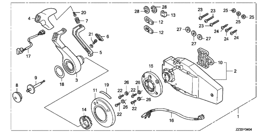     Honda BFP60A - Remote Control Box (flush Mount Type) (right)
