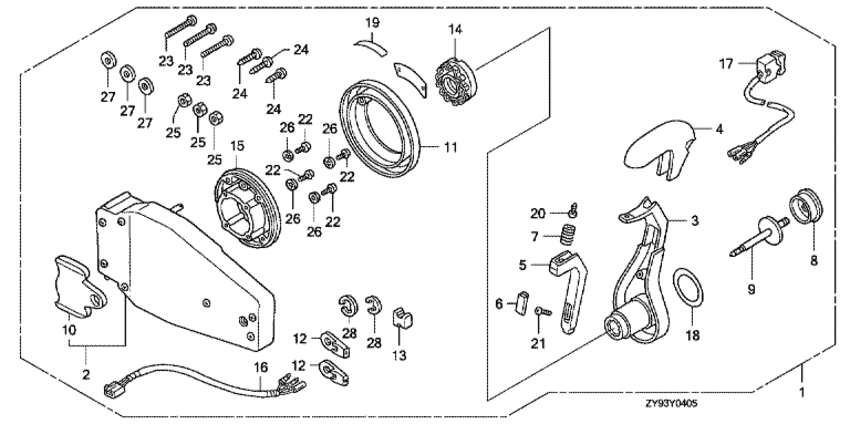   4x-  Honda BF75DK0 - Remote Control (flush Mount Type) (left) -   (,  )