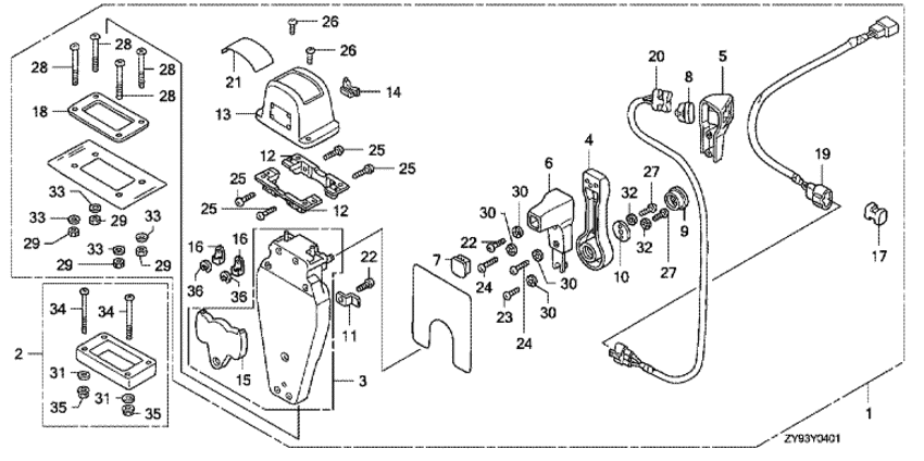   4x-  BF75DK0 -   (, ,  ) - Remote Control (top Mount Single Type) (left)