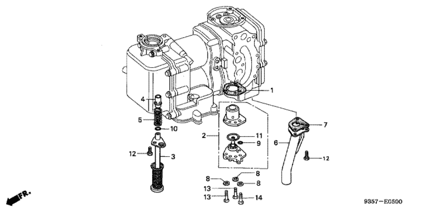  4x-   HONDA B75K3 -   /   /   / Oil Pump / Oil Filter / Exhaust Pipe