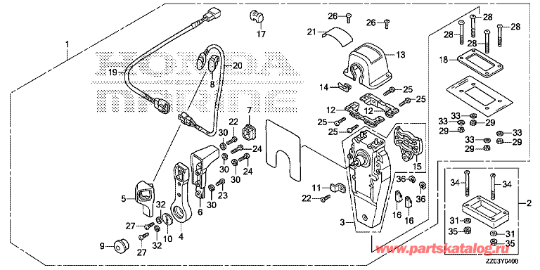     BF100AK1 - Fop-4   (,  , ) - Fop-4 Single Type Remote Control Top Mount (Right)