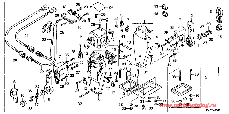  4-  Honda BF150AK2 - Fop-8-2 Double Type Remote Control Top Mount (Right) - Fop-8-2   (,  , )
