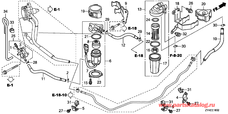    BF225AK3 - E-18-2 Water Separator/Fuel Filter Strainer (2) - E-18-2   ()/   (2)