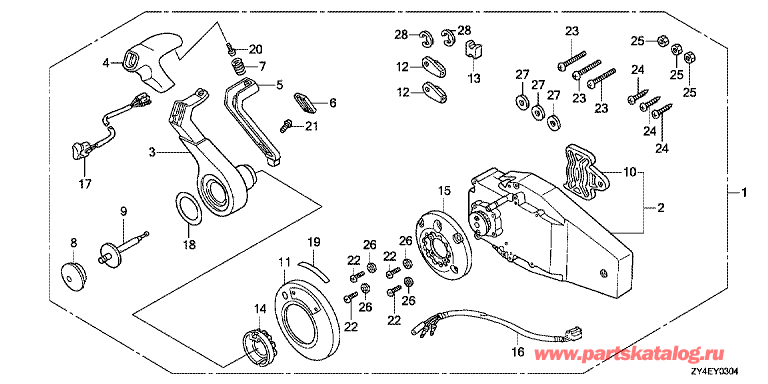  fourstroke  BF225AK3 - Fop-3-4 Flush Type Remote Control Top Mount (Right)
