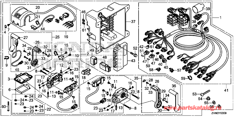     Honda BF225D - Fop-3-9  (   ) (Main) (Dbw) - Fop-3-9 Double Type Remote Control Top Mount (Main) (Dbw)