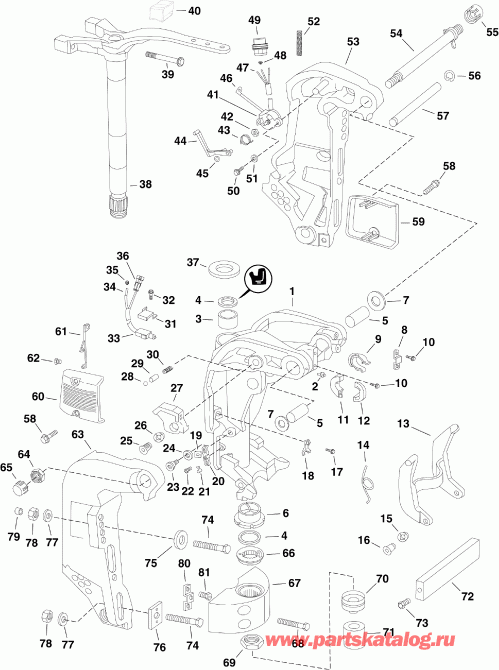 ��������� ����� Evinrude E150DBXSCF  - ivel ��������� - ivel Bracket