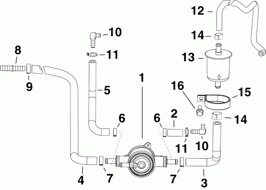 ��������� Evinrude E150DPXSCF  - el Lift Pump & Filter / el Lift ����� & ������