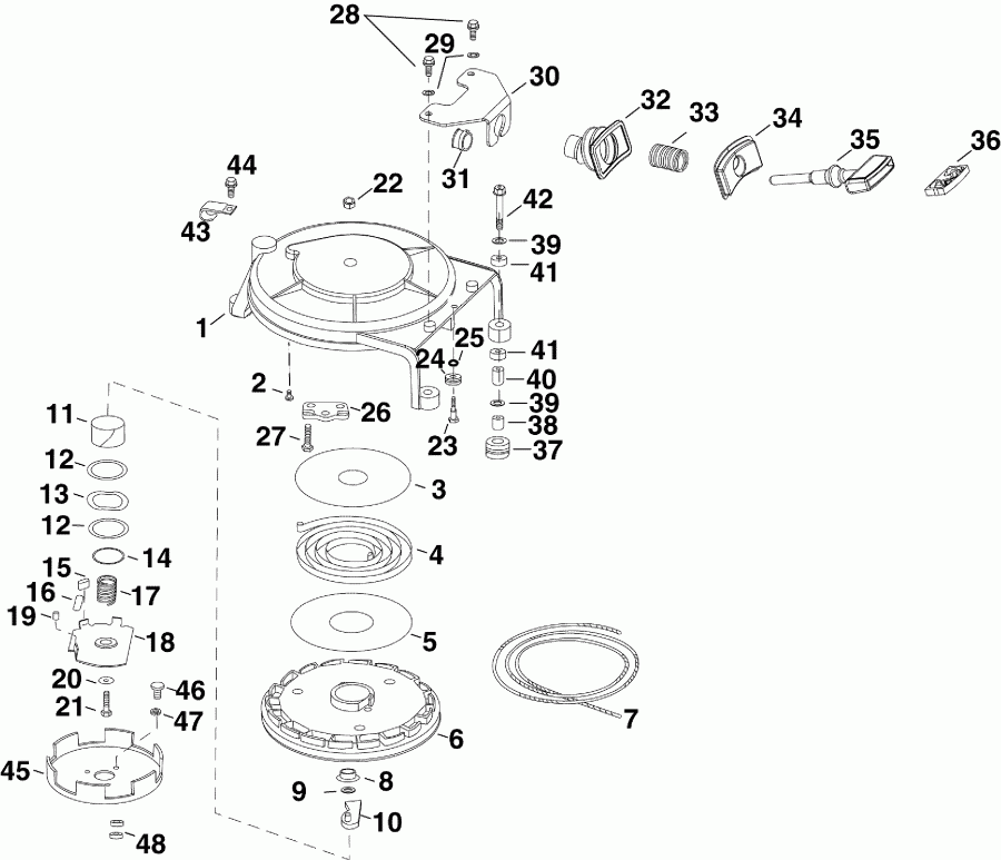 �������� ��������� ����� EVINRUDE E65WDRYSCS  - coil Starter