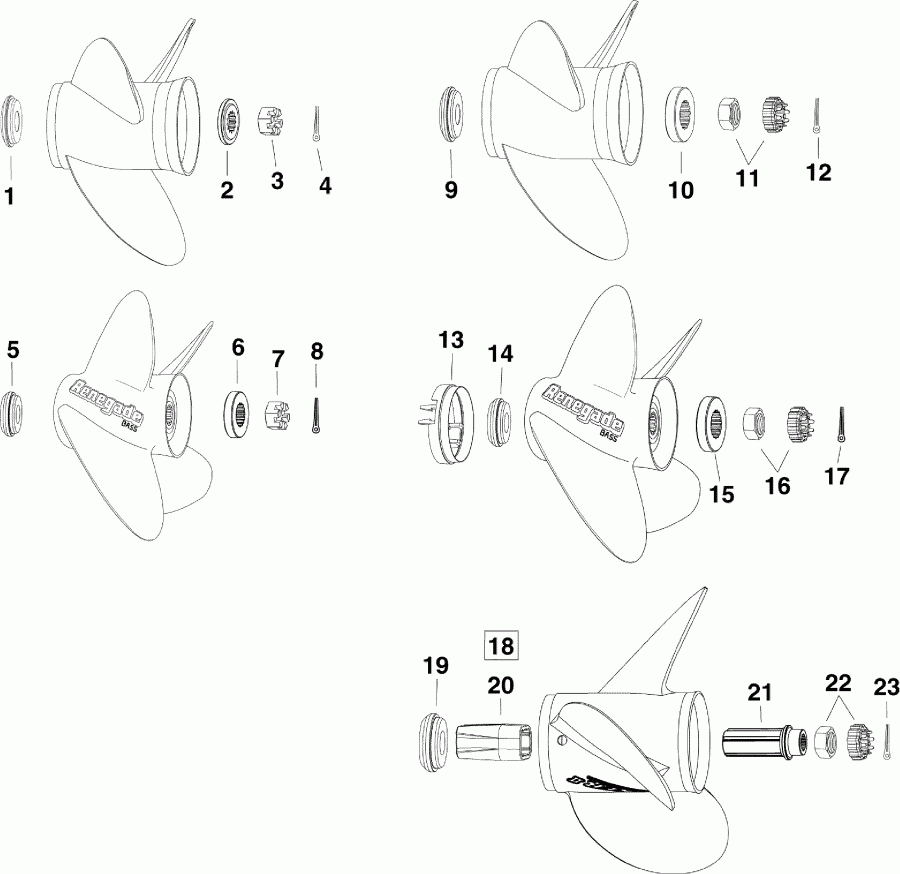 �������� ��������� ����� EVINRUDE E90DPXSCB  - opeller Hardware - opeller Hardware