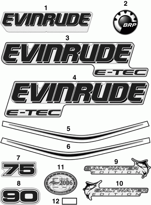��������� Evinrude E90WDEXSCS  - cals / cals