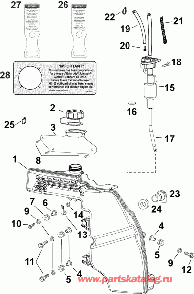 �������� ����� EVINRUDE E60DSLAGA  - oil Tank & Pump