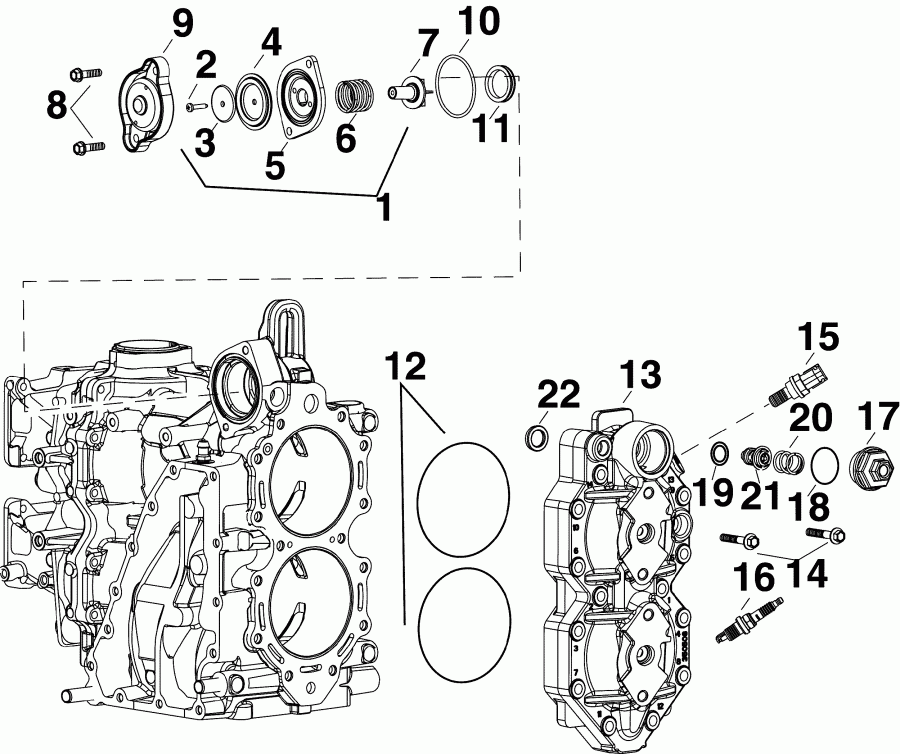    E60DTLAGA  - cylinder Head & Thermostat