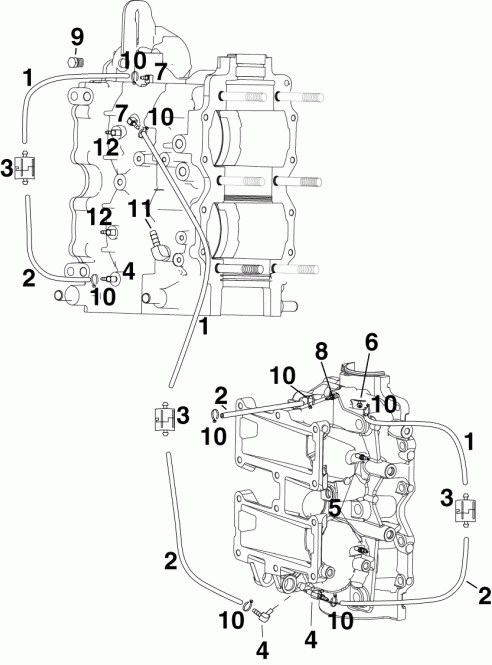   Evinrude E60DTLAGA  - oil Recirculation System - C  