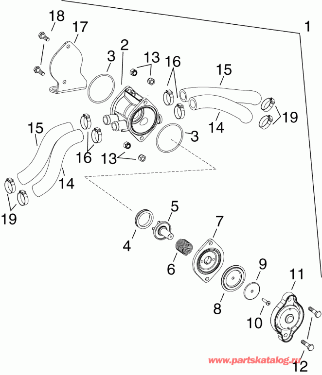 ��������� ��������� EVINRUDE DE300PXAAD  - water Pressure Relief Valve - ������ ������ �������� ����