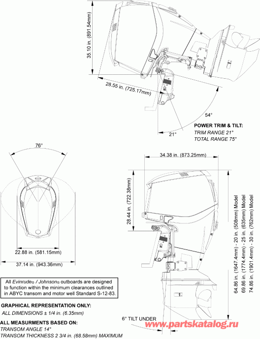  EVINRUDE E300DPZAAC  -   - profile Drawing