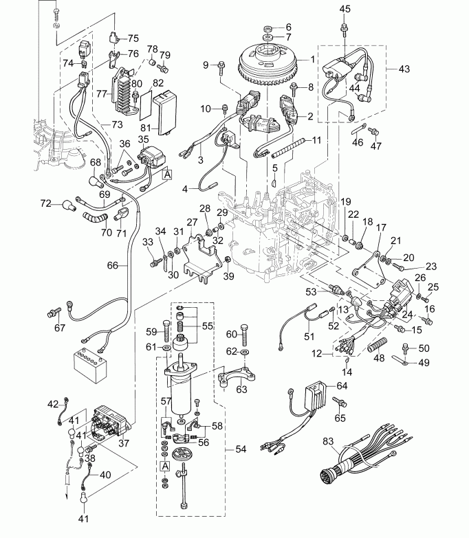��������� EVINRUDE B10RGL4ABA  - electrical System