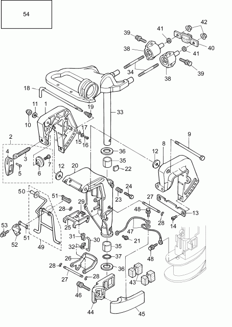 ��������� ��������� Evinrude B10RGL4ABB  - stern & ���������� ��������� (rg Models) - stern & Swivel Bracket (rg Models)