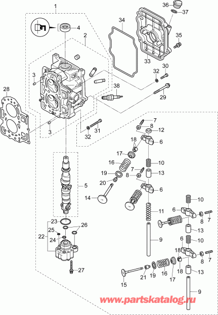    EVINRUDE B15RGL4ABA  - cylinder Head Assembly /    Assembly
