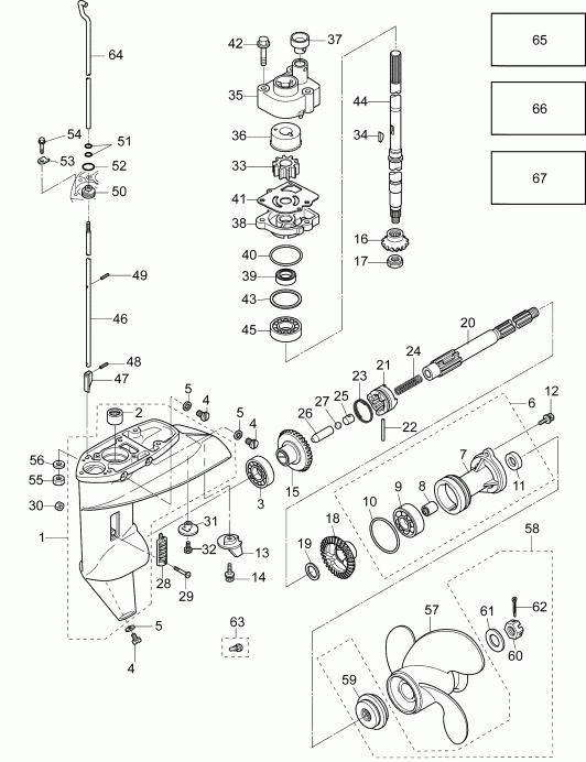 �������� ��������� ����� ������� B15RGL4ABA  - �������� Assembly / gearcase Assembly