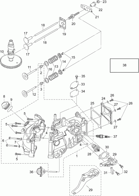 ����� EVINRUDE B3RG4ABA  - ������� & ������ ��������� / cylinder & Crankcase