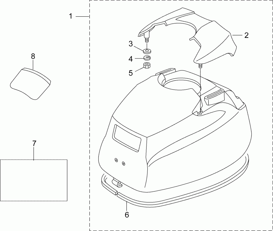 ����� EVINRUDE B3RG4ABB  - �������  ������ ��������� (�����) - upper Engine Cover