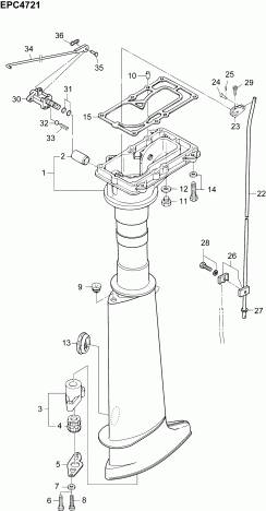 �������� ��������� ����� Evinrude B6RGL4ABB  - driveshaft Housing
