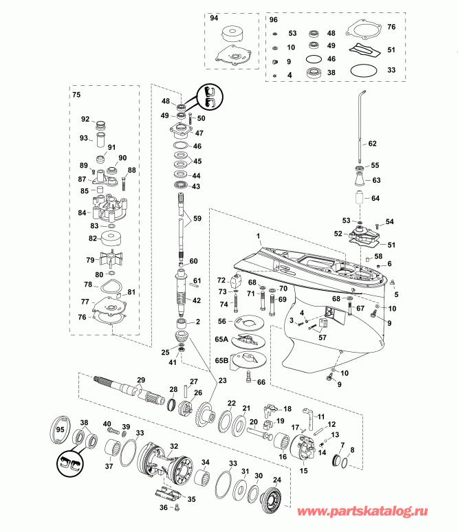 ��������� ������� DE225PXABB  - gearcase, M2-type / ��������, M2-type
