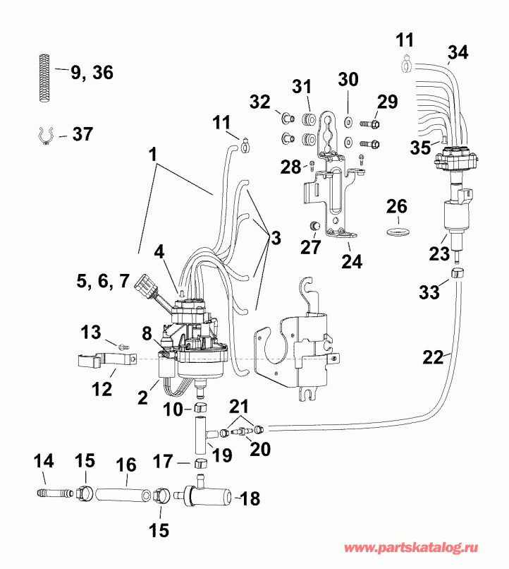 ����� EVINRUDE DE300PZABA  - �������� ����� (3.4 L) - oil Pump (3.4 L)