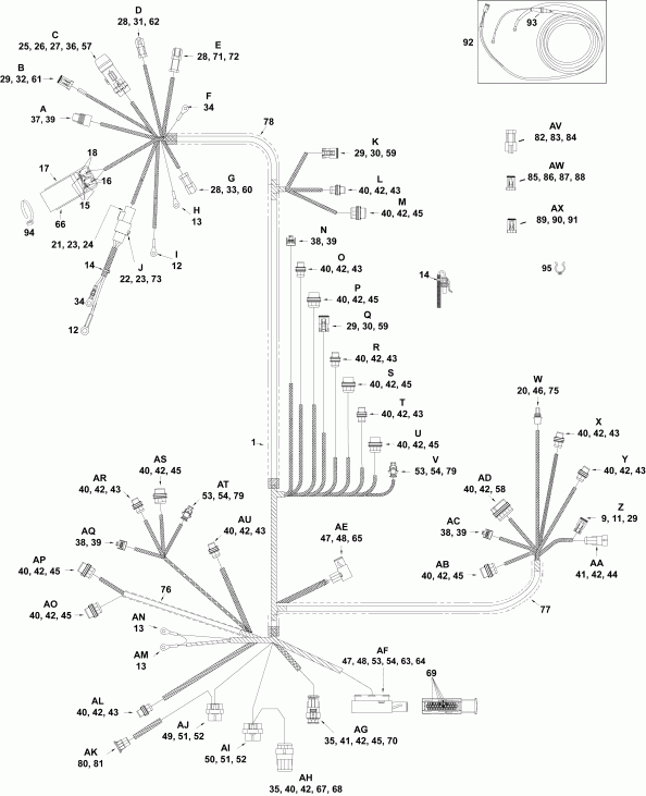 ����� ������� DE300PZABB  - ��������� - ���� �������� (3.4 L) / electrical Harness (3.4 L)