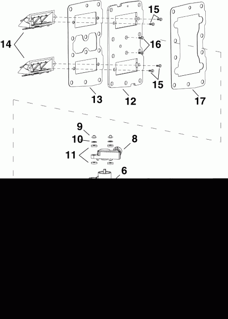 ��������� Evinrude E15HPSLABF  - intake Manifold Assembly / �������� ��������� � �����