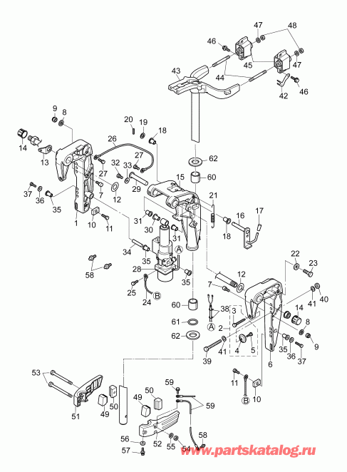 ��������� �������� ����� Evinrude E15PGL4ABB  - stern & Swivel Bracket (power Tilt) - stern & ���������� ��������� (���������� ��������)