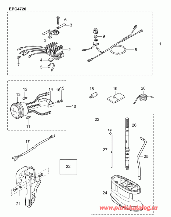 ��������� ����� EVINRUDE E15RG4ABB  - ���������� - accessories