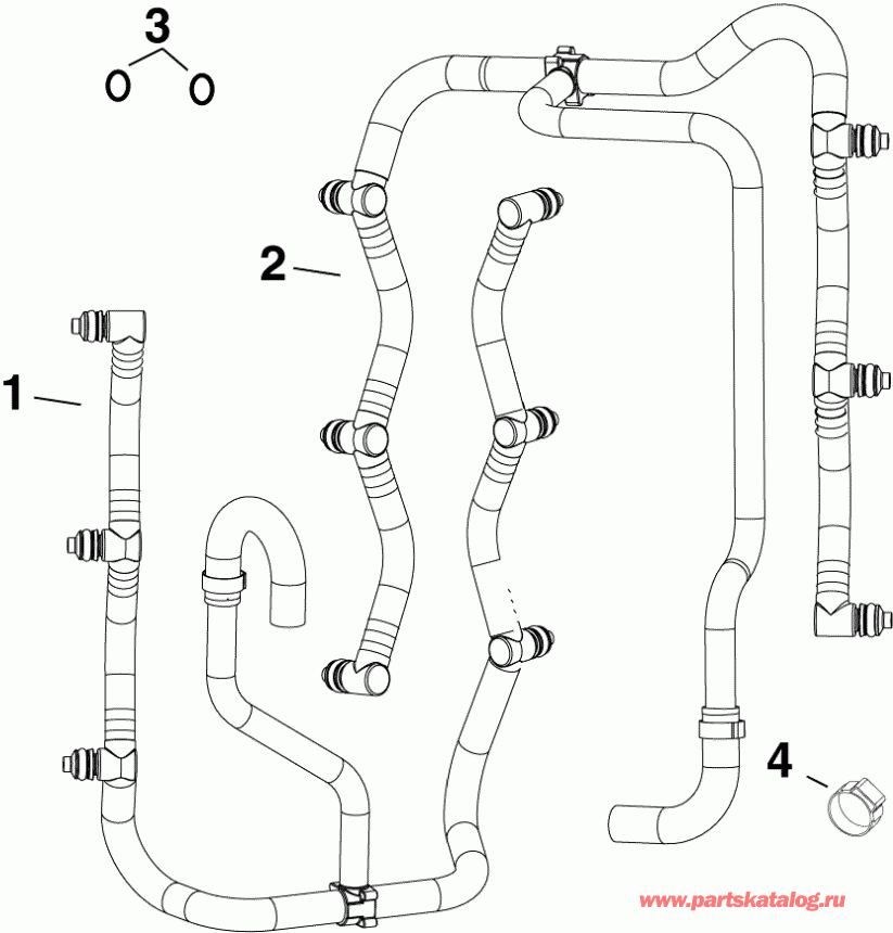  Evinrude E175DGLABG  -  s / fuel Rails