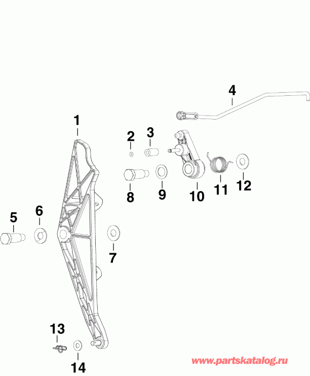 ��������� ��������� EVINRUDE E225DHLABA  - throttle Linkage - ����������� ��������age