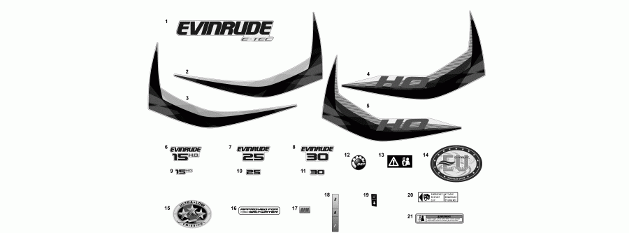    Evinrude E25DTLABB  - decals