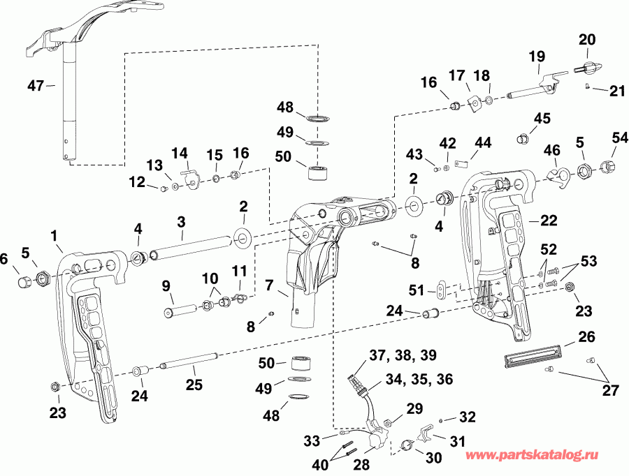 �������� ��������� ����� EVINRUDE E30DTSLABB  - swivel Bracket - Dpl, Dps, Dtl, Dts / ���������� ��������� - Dpl, Dps, Dtl, Dts
