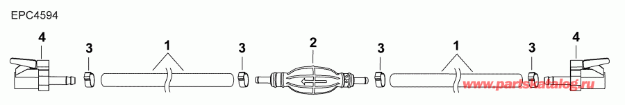 ��������� ��������� Evinrude E30MALABA  - fuel Hose & Primer Bulb Assy - ��������� ����� & ��������� ����� � ������ � ������������
