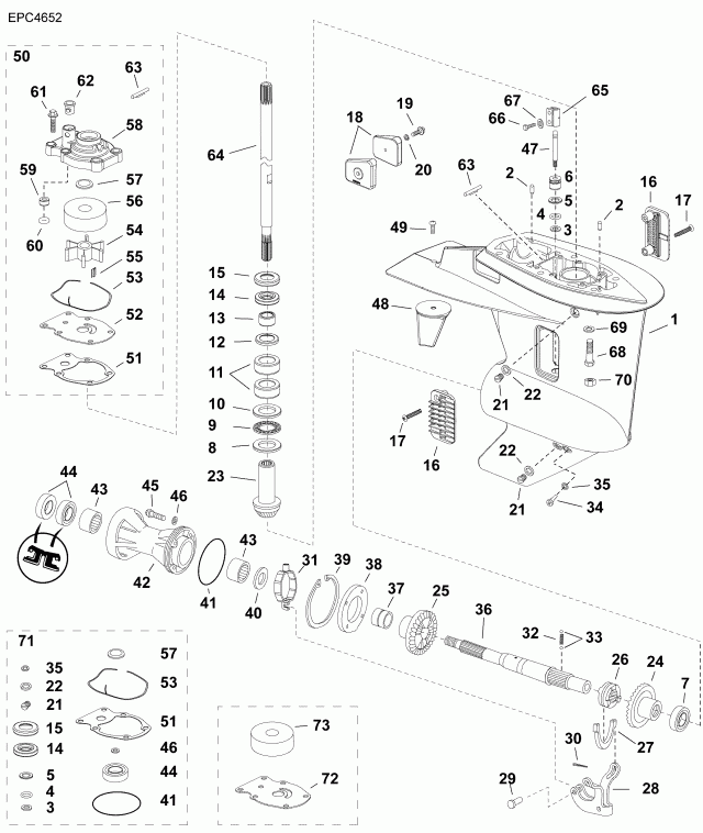 ��������� ��������� EVINRUDE E30MALABA  - ��������, H-type
