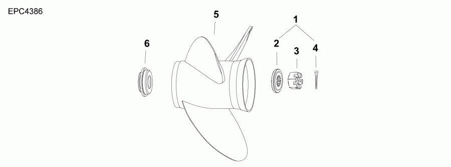 ��������� �������� ����� EVINRUDE E30MALABA  - propeller Hardware
