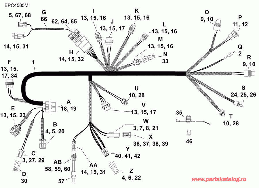��������� ����� Evinrude E30MALABB  - ��������� - ���� �������� / electrical Harness
