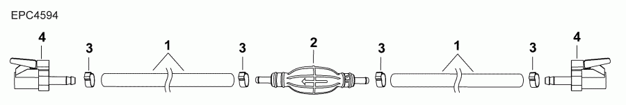 ��������� ��������� Evinrude E30MRLABA  - ��������� ����� & ��������� ����� � ������ � ������������ / fuel Hose & Primer Bulb Assy