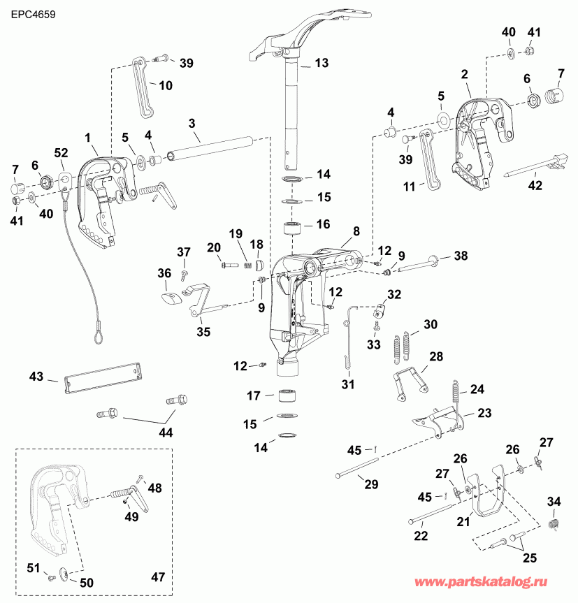 ��������� �������� ����� Evinrude E30MRLABA  - swivel Bracket