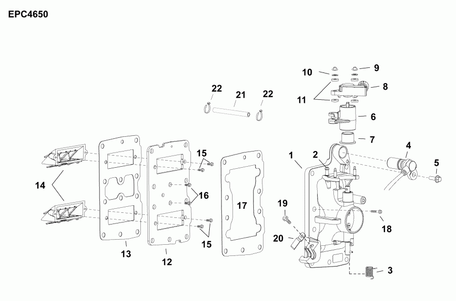 ��������� ����� EVINRUDE E30MRLABB  - �������� ��������� � ����� - intake Manifold Assembly