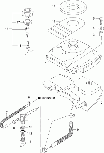   Evinrude E3RG4ABA  - fuel Tank Assembly