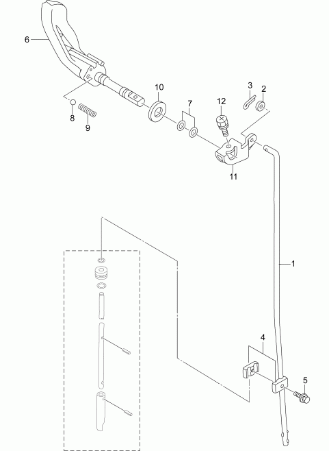  Evinrude E3RG4ABB  - shift Linkage - ������������� ���������